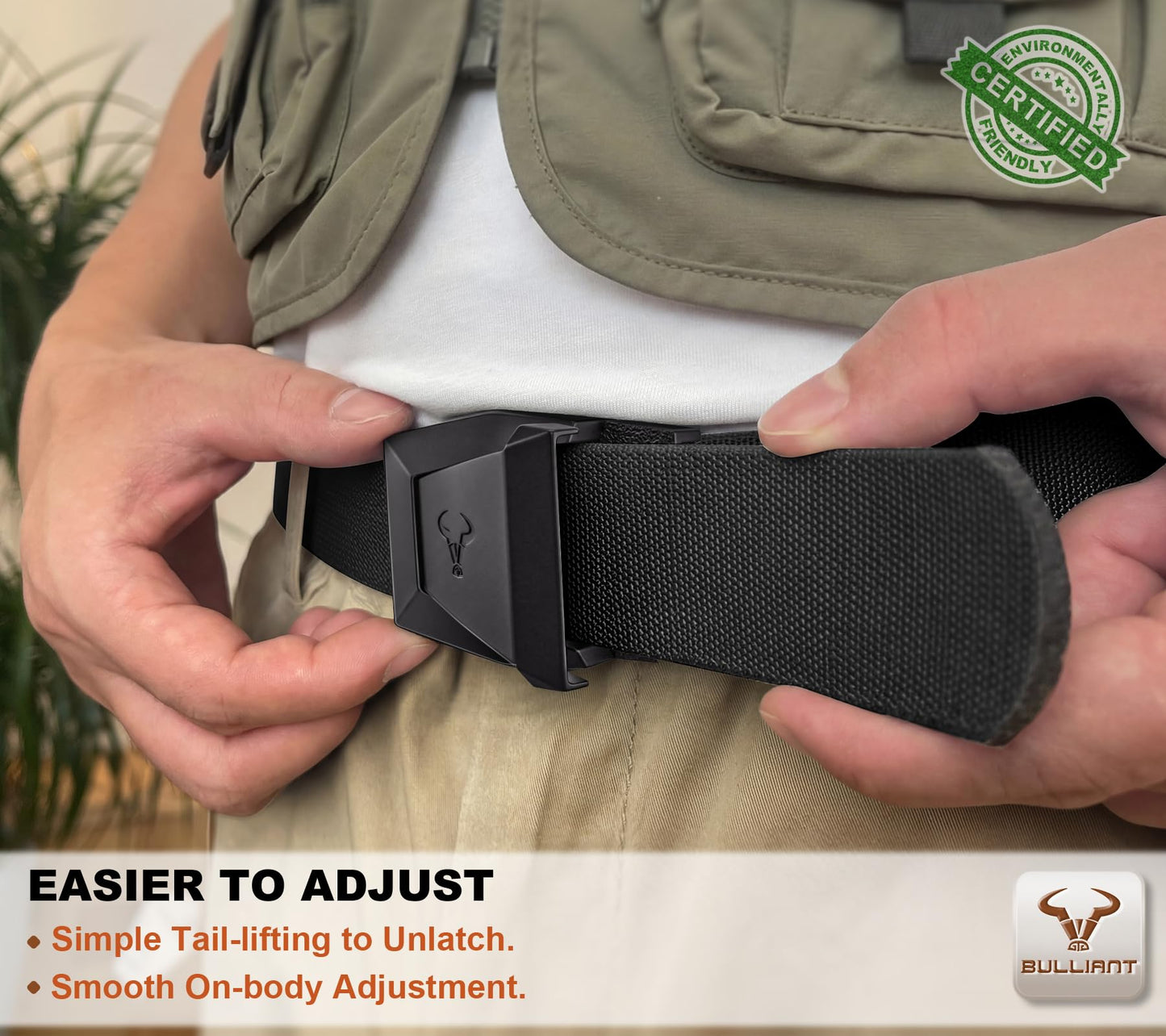 BULLIANT Men Tactical Belt 2 Pack,Stretch Western Rigger Web Belt For Cowboy Military Heavy Duty 1.5"-Cut For Fit(Black/Dark Gray,34"-38" Waist Adjustable)