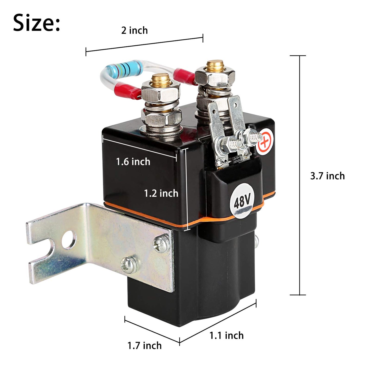 10L0L Golf Cart 48V Solenoid for Club Car DS & Precedent 2000-up, with Resistor, OEM# 101908701 102774701 1014947
