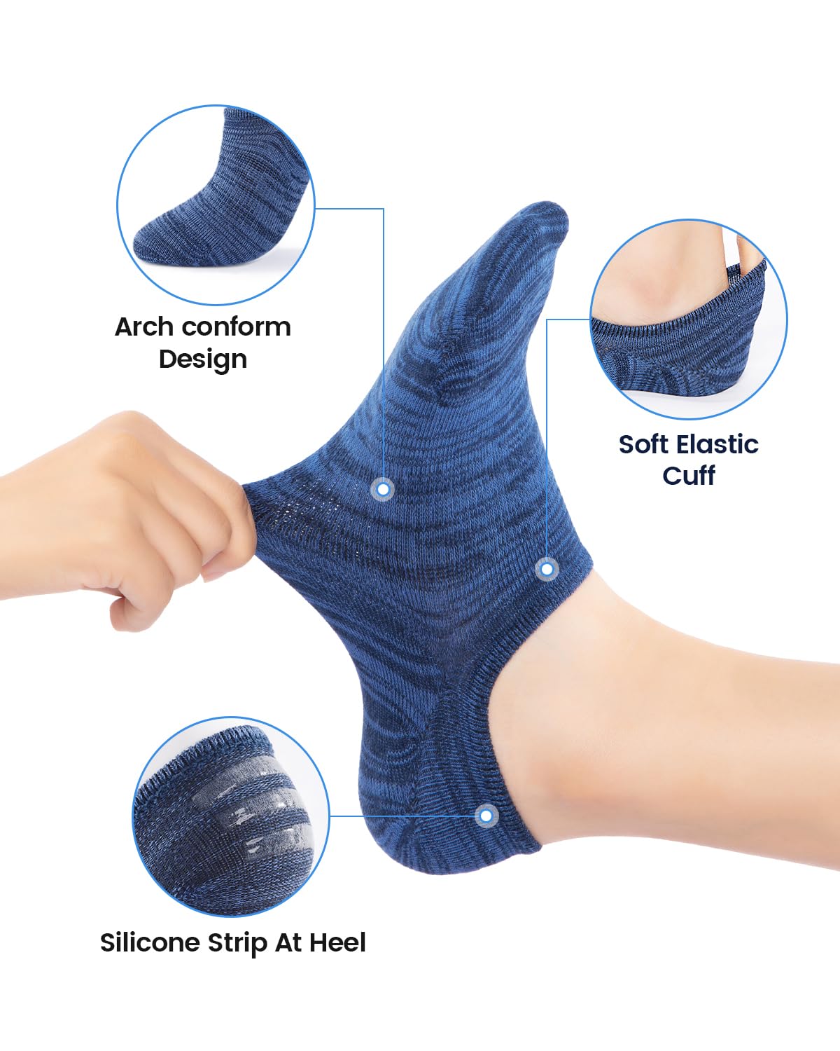 IDEGG No Show Socks Women & Men Low Cut Ankle Short Anti-slid Athletic Running Casual Invisible Liner Socks