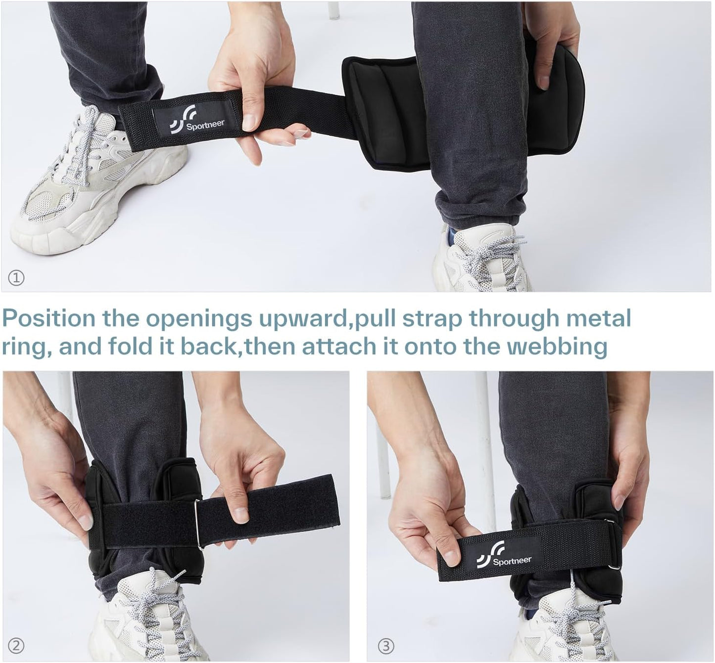 Adjustable Ankle Weights Set - 1 Pair (2-10 lbs) Neoprene Leg Weights for Walking, Running & Yoga