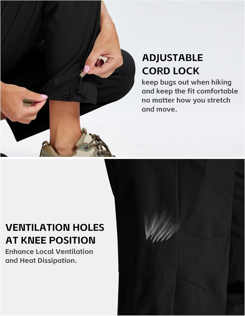 Women's Cargo Hiking Pants - Water Resistant, Lightweight & Quick Dry | Perfect for Travel & Outdoor Work Trips
