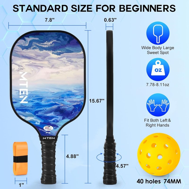 Pickleball Paddles Set | USAPA Approved Fiberglass Rackets for Men & Women – Choose 2, 4, or Single Paddle