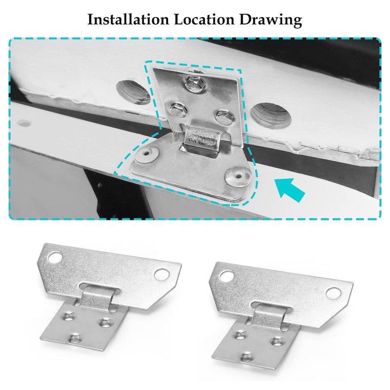 10L0L Golf Cart Seat Bottom Hinge Plate for EZGO RXV 2008-up Gas & Electric, 2 Set, OEM# 71610-G01, 602558