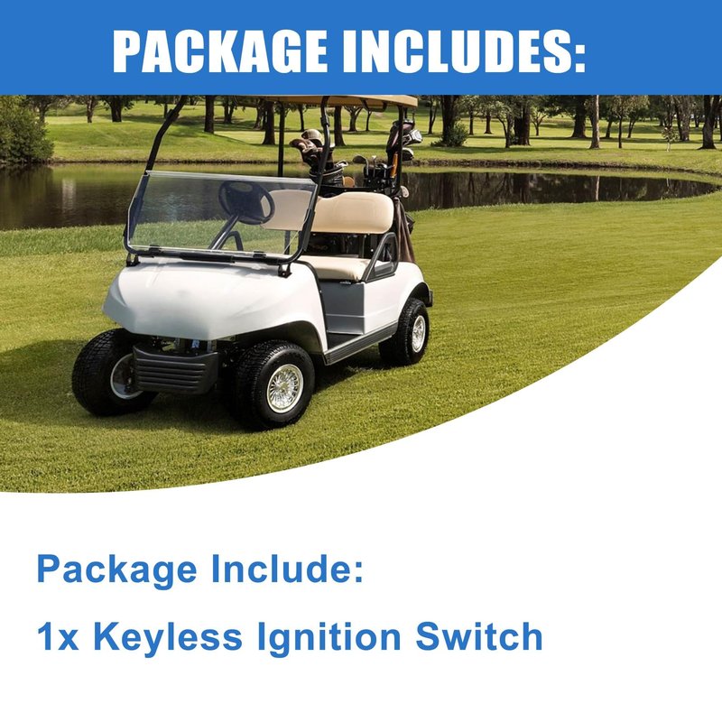 WFLNHB 36V-48V Golf Cart Keyless Ignition Switch PIN Code Key Replacement for EZGO Club Car Yamaha Starter Switch with Electric Meters Digital Battery