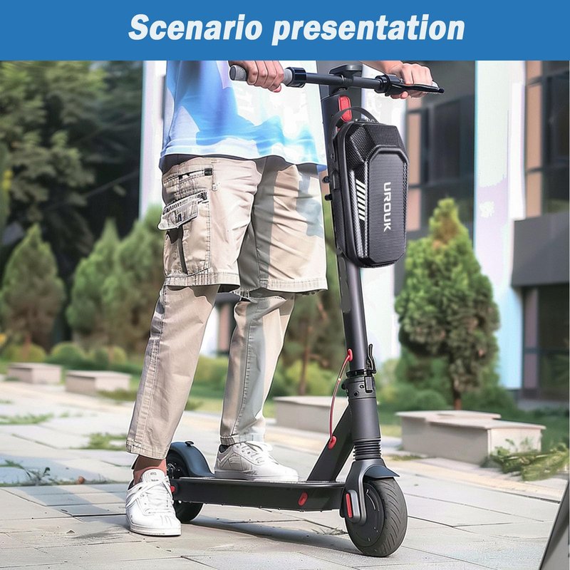 UROUK Electric Scooter Bag with USB Charging Port, 2L/3L Quick Release Scooter Storage Bag with Waterproof Hardshell, Large Scooters Handlebar Bag for E-Scooters, E-Bikes