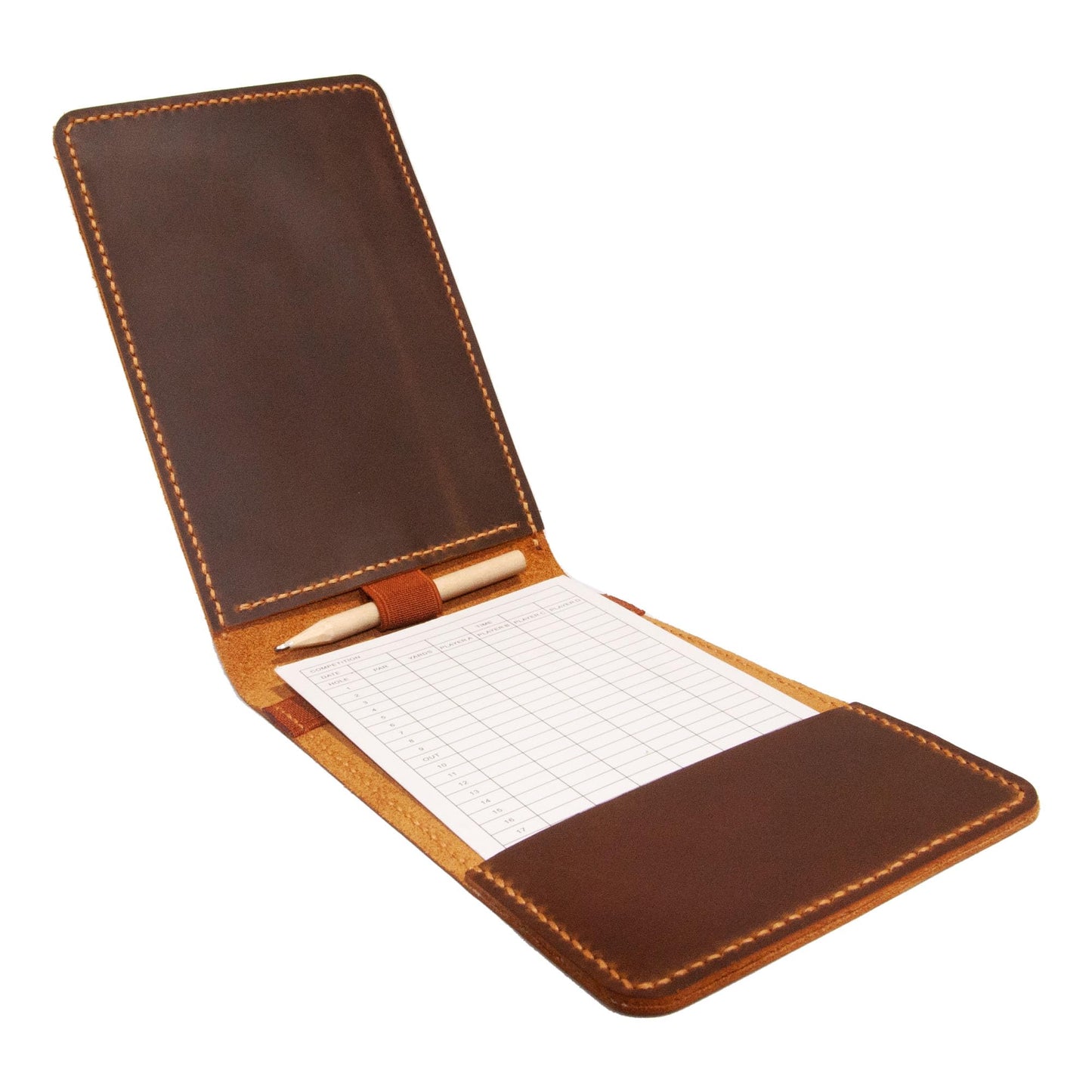 Leather Golf Scorecard & Yardage Book Holder, Personalized Golf Gift, Yardage Book Holder, Gifts for Dad, Gifts for Golfers (Pattern #6)