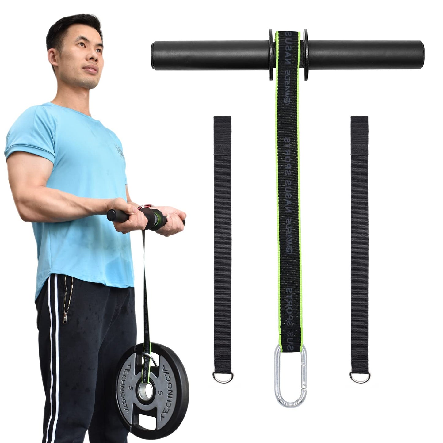 XonyiCos Forearm Wrist Roller Fitness Blaster, Arm Exerciser Wrist Trainer, Forearm Muscle Strength Workouts Tools, Weight Bearing Rope Roller Equipment With Non Slip Cushion, Rope For Dumbbells