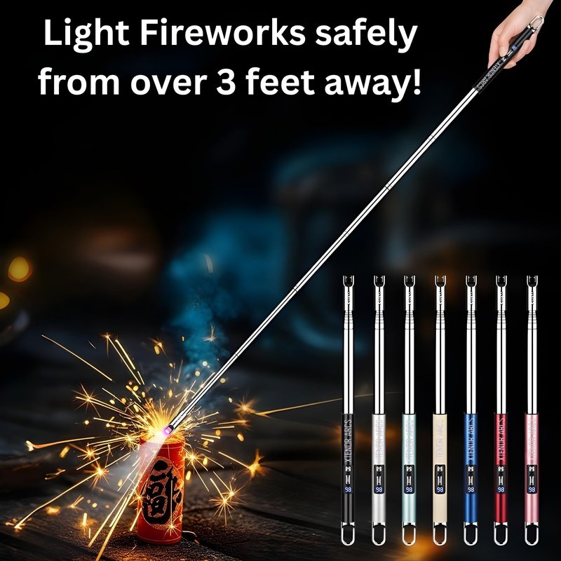 XTENDR ARCS V3 Extendable 3.2 Feet LED Arc Extra Long Flameless Fireplace Stove Electric Candle Lighter for Pilot Light, Grilling, Firepit, Kitchen, BBQ (Blue)