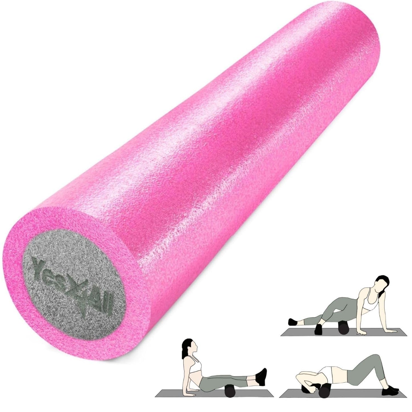 Yes4All Two-Layer Foam Rollers PE for Many Exercises, Improved Workout Efficiency - 36 inches