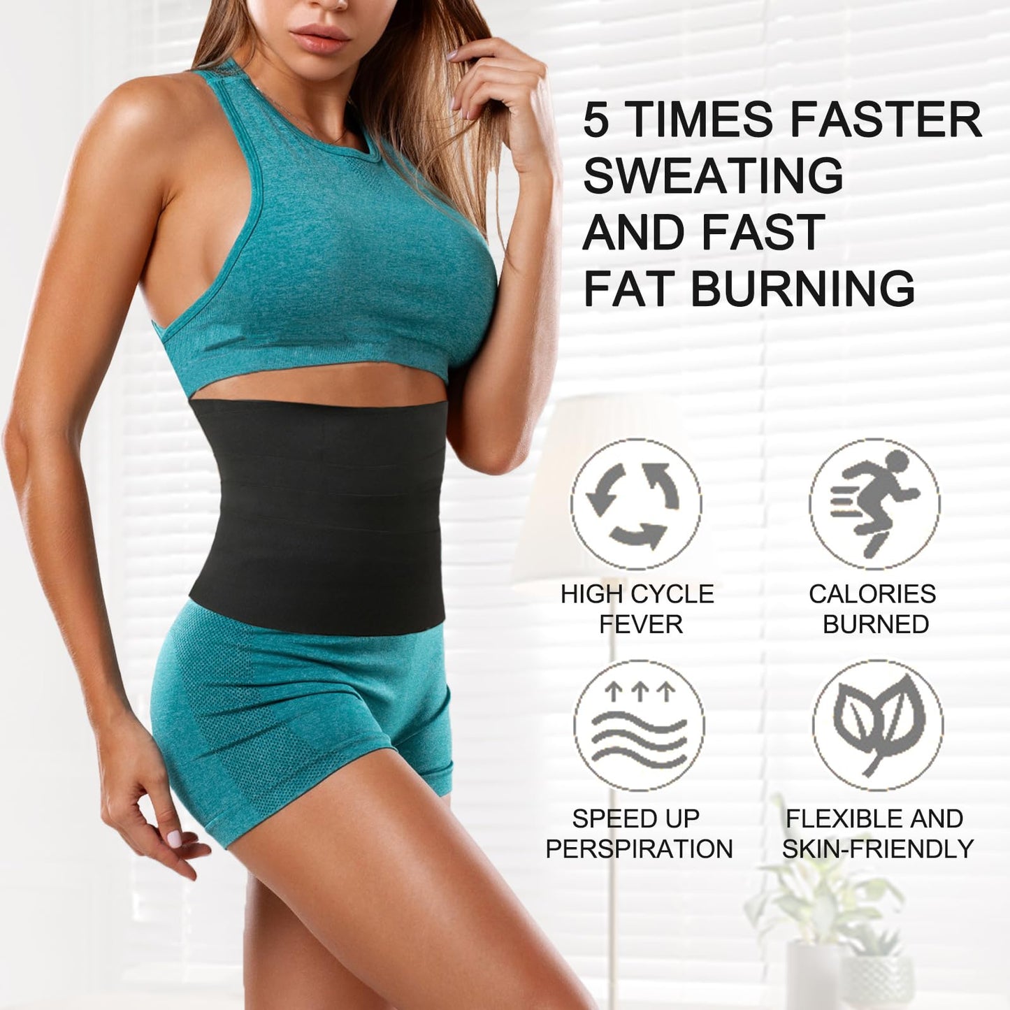 MGHLKF Waist Trainers For Women Belly Fat,Postpartum Belly Wrap For Tummy Control,Bandage Wrap Waist Trainer, Waist Trainer For Women Lower Belly Fat Black