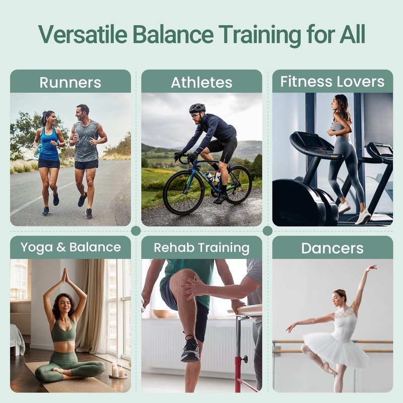 Wooden Ankle Balance Board, Professional Axis Board for Stability Training & Physical Support, Heavy Duty Single Leg Foot Trainer with Exercise Poster & Bag