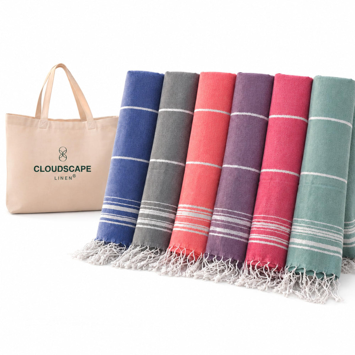 CSL Oversized Beach Towels 6 Pack 39x71, Sand Free, High Absorbent, Multi 1