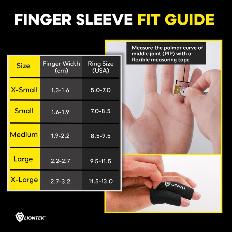LIONTEK Pinky-Ring Flow Finger Sleeve V3 Pair — Joint Support & Compression for Activity, BJJ, Fitness, Volleyball, Basketball, and More (Large)