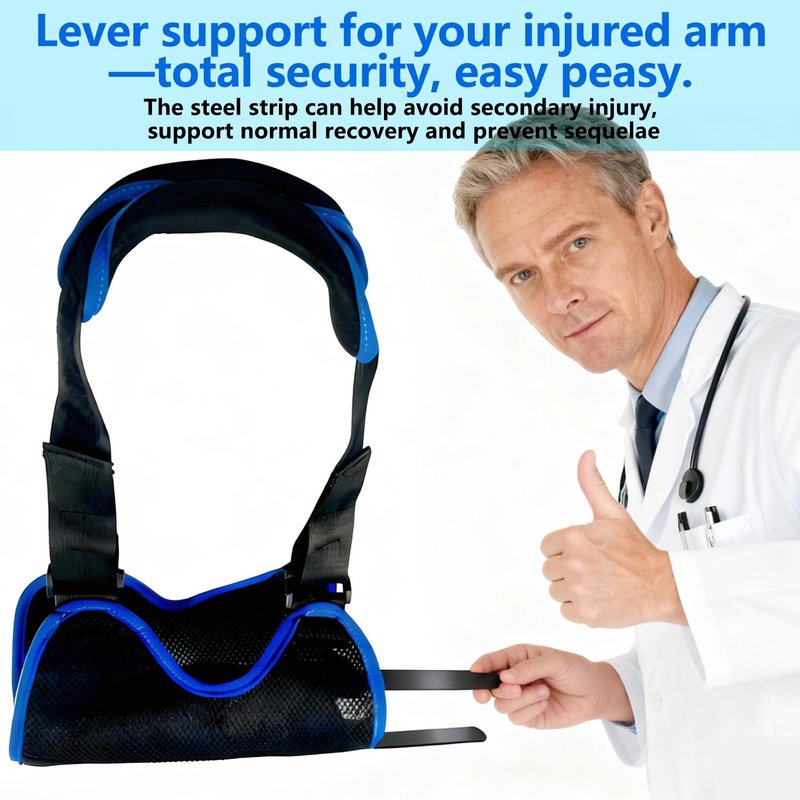 FELICITDR Arm Sling Shoulder Immobilizer - Medical Support for Broken/Fractured Arm Elbow Wrist (Men & Women) | Dual Steel Plate Stability, Adjustable Size