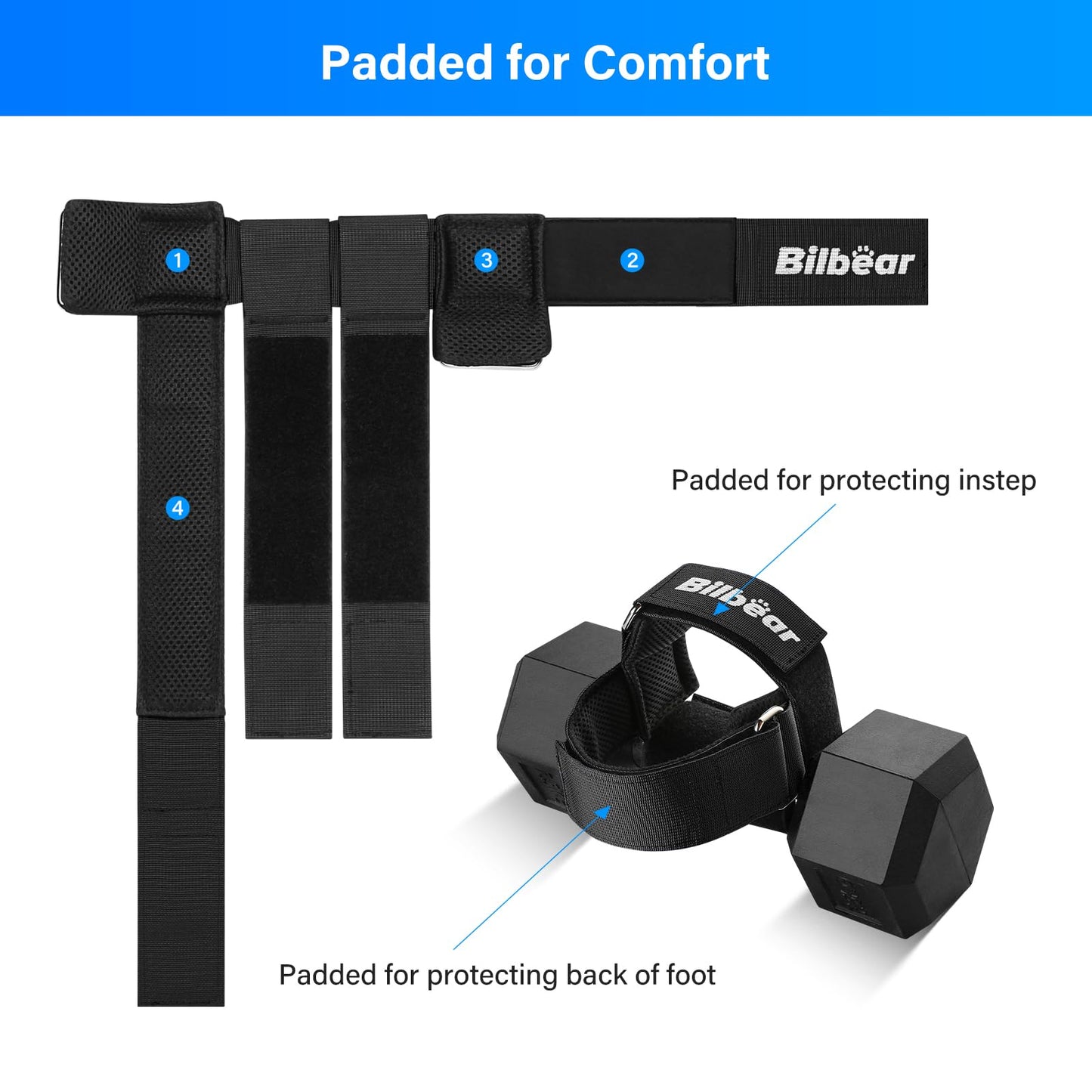 2Pcs Tibialis Trainer Strap for Shin Splint Relief Exercises,Adjustable Dumbbell Foot Attachment for Hip Flexor Raises,Dumbbell Ankle Strap Relieve Leg Pain Increase Range of Motion