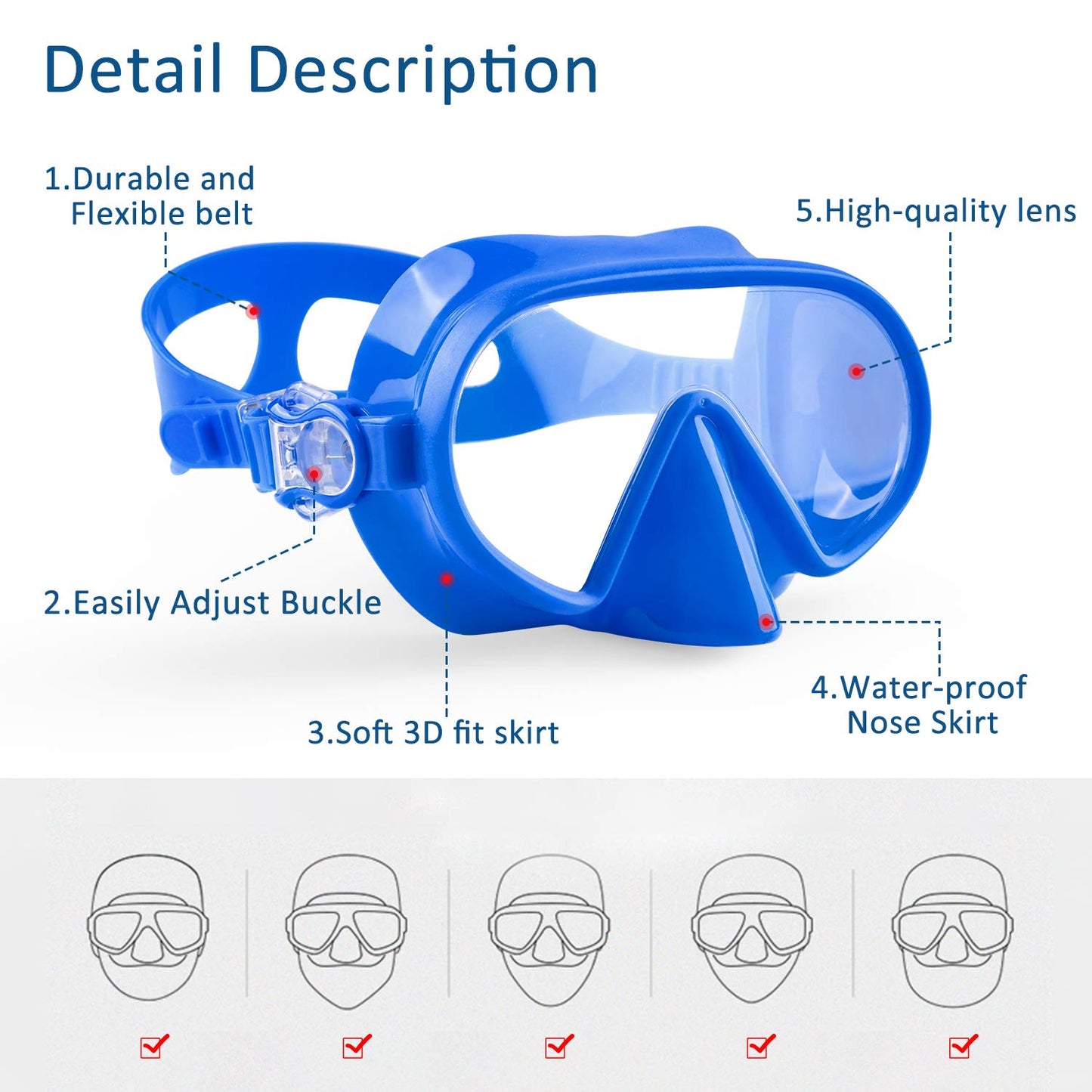 Fxexblin Swim Goggles Kids Adults Swimming Goggles with Nose Cover Snorkel Mask for Scuba Diving Snorkeling, Anti-Fog Lens Leakproof Skirt 180 Panoramic View Face Dive Masks Youth Children Boys Girls