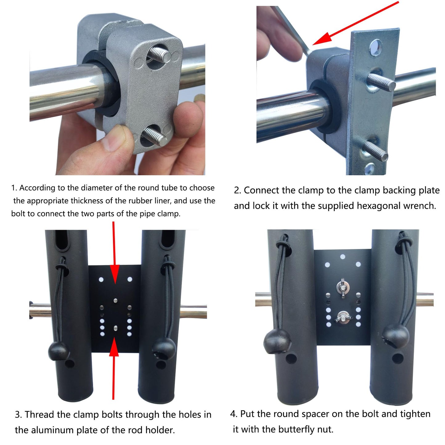 Fishing Rod Holder for Bike, Beach Car, , Wagons,Scooter, ATVS, Boats, Motorcycle
