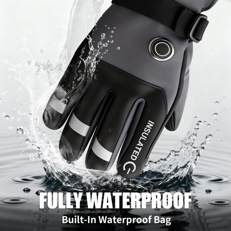 7JI Heated Gloves for Men Women, Rechargeable Heated Gloves with 3 Temperature Modes, 3000mAh Battery, Waterproof Electric Hand Warmers for Motorcycle Skiing, Camping & Hiking, Hunting, Cycling, XL