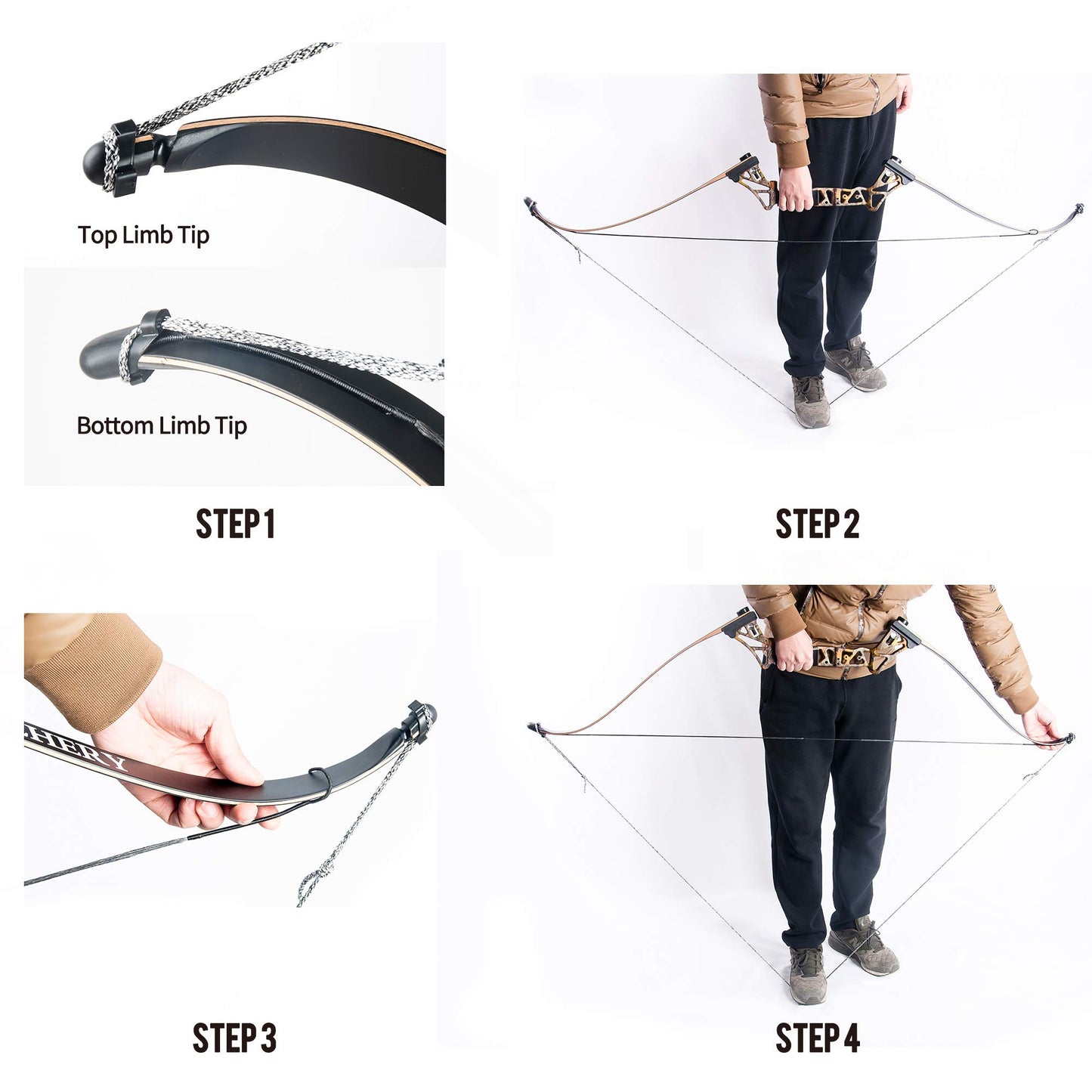 TOPOINT ARCHERY R3 Hunting Recurve Bow and Arrows for Adults,Takedown Recurve Bow Package,Ready to Shoot Archery Kit,30lbs,40lbs,50lbs / Black(Black, 50LB)