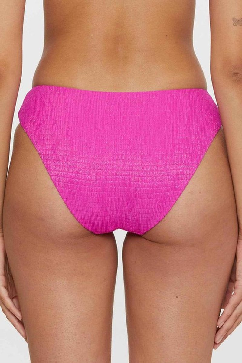 BECCA Women's Standard Luminous Hipster Bikini Bottom, Cheeky Coverage, Swimwear Separates, Vivid Pink, X-Small