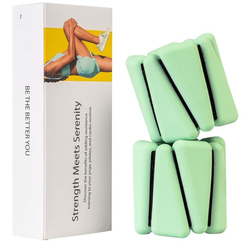 OmWeights - Wrist and Ankle Weights for Women and Men | Elevate Your Workouts With Weighed Bangles | Cardio, Yoga, and Pilates Ankle Weights For Women and Men | Adjustable Leg and Arm Weights 1lb Each (Meadow Mint)
