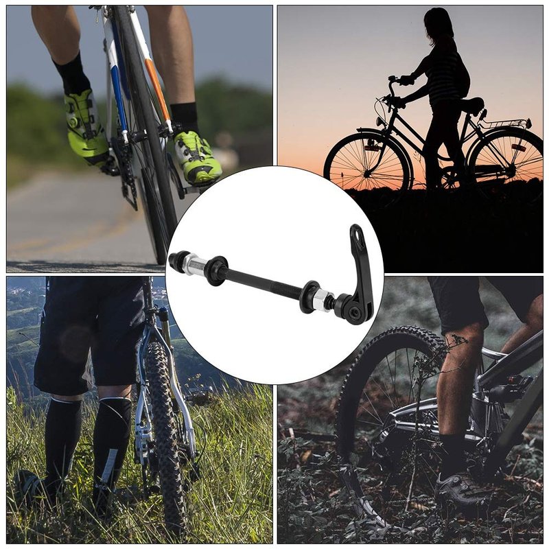 Hapivida Rear Axle Hollow Hub Shaft, 145mm/175mm Quick Release Bicycle Hub Axle Wheel Hub Replacement for Road Bike Mountain MTB