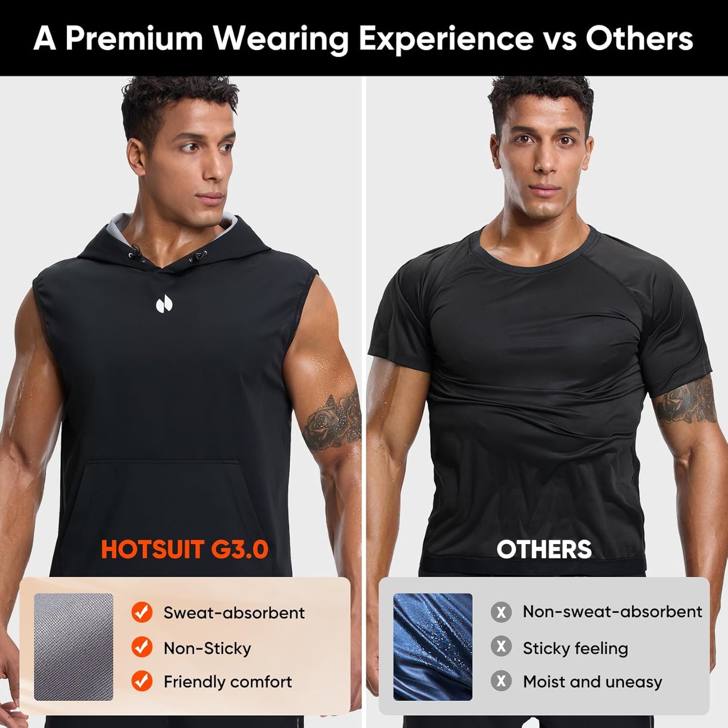 Sauna Shirt for Men - Anti-Rip Heat Trapping Pullover Vest | Ideal for Boxing & Exercise