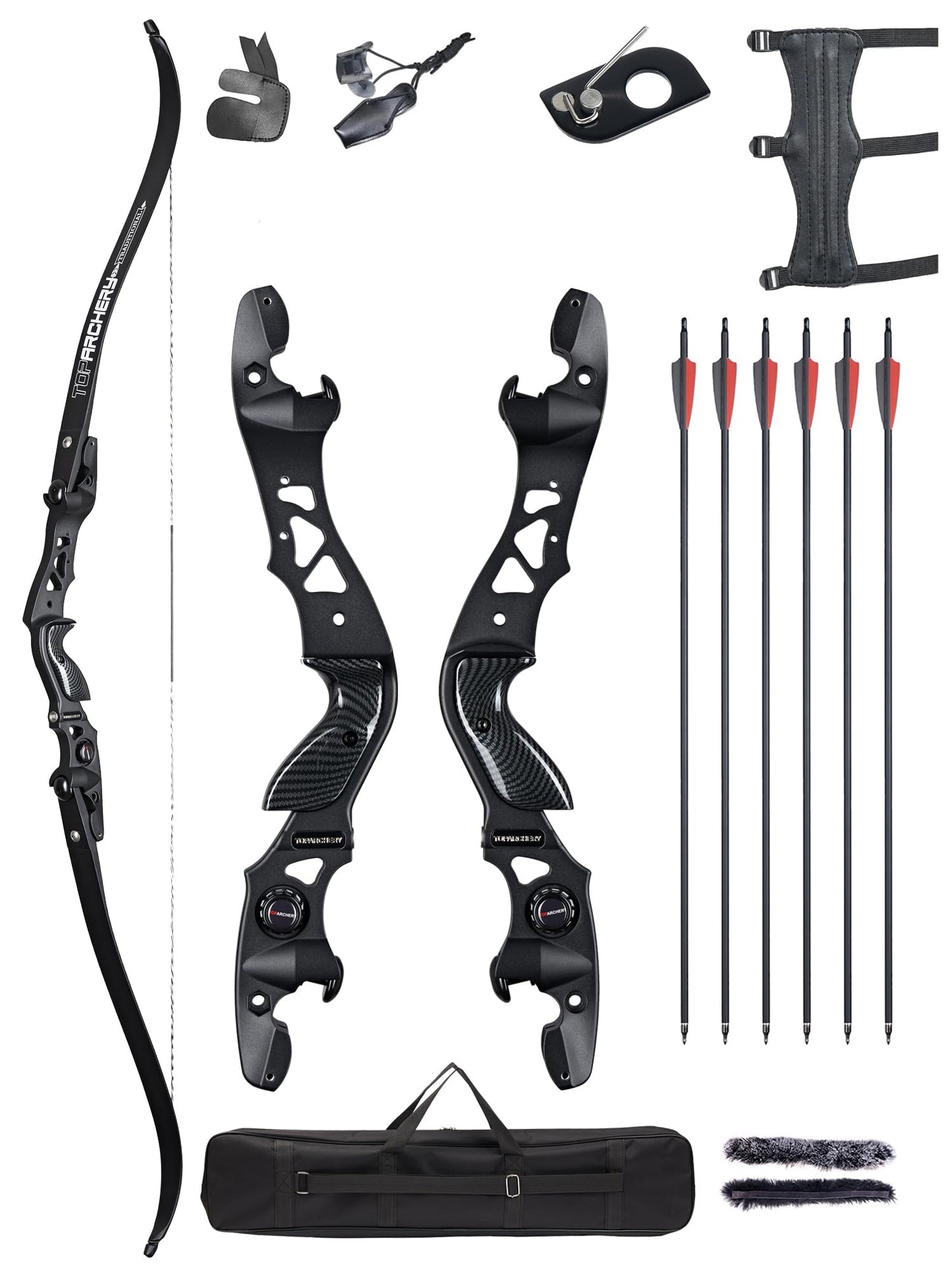 TOPARCHERY ILF Takedown Recurve Bow for Adult & Beginner,Bow and Arrow Set 62" Recurve Hunting Bow for Outdoor Training Practice Right Hand (45lb)