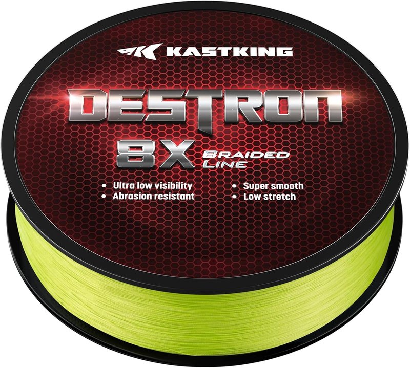 KastKing Destron Braided Fishing Line - Ultra-Thin, Zero Stretch, Abrasion Resistant | 75% Thinner Than Mono