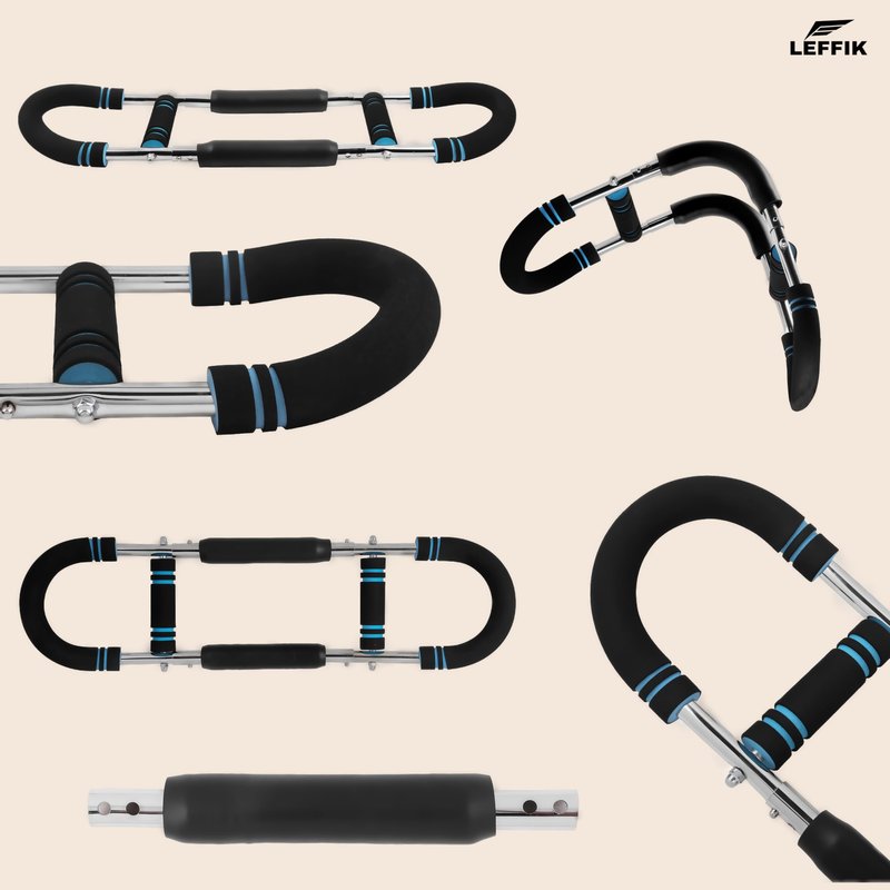 LEFFIK Adjustable Power Twister Bar, 40-130 lbs Arm Trainer for Men & Women, Chest and Arm Workout Bar for Upper Body Strength Training, Forearm Strengthener for Home Gym Fitness