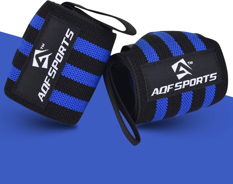 AQF Wrist Wraps - 18" Heavy Duty Weightlifting Wrist Support with Thumb Loop | Ideal for Powerlifting & Bodybuilding (Pair)