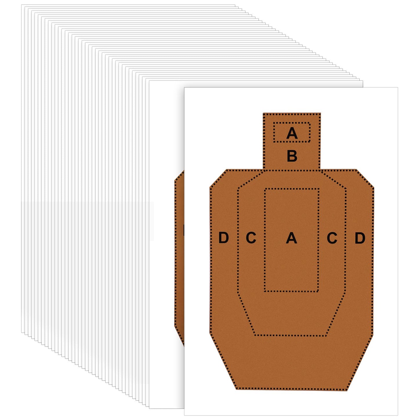 AmazingSpark 50 Pack IPSC/USPSA Practice Paper Shooting Targets 23" x 35" Silhouette Tactical Paper Target for Training Competition Torso for Handgun Pistol Rifle Shooting Range