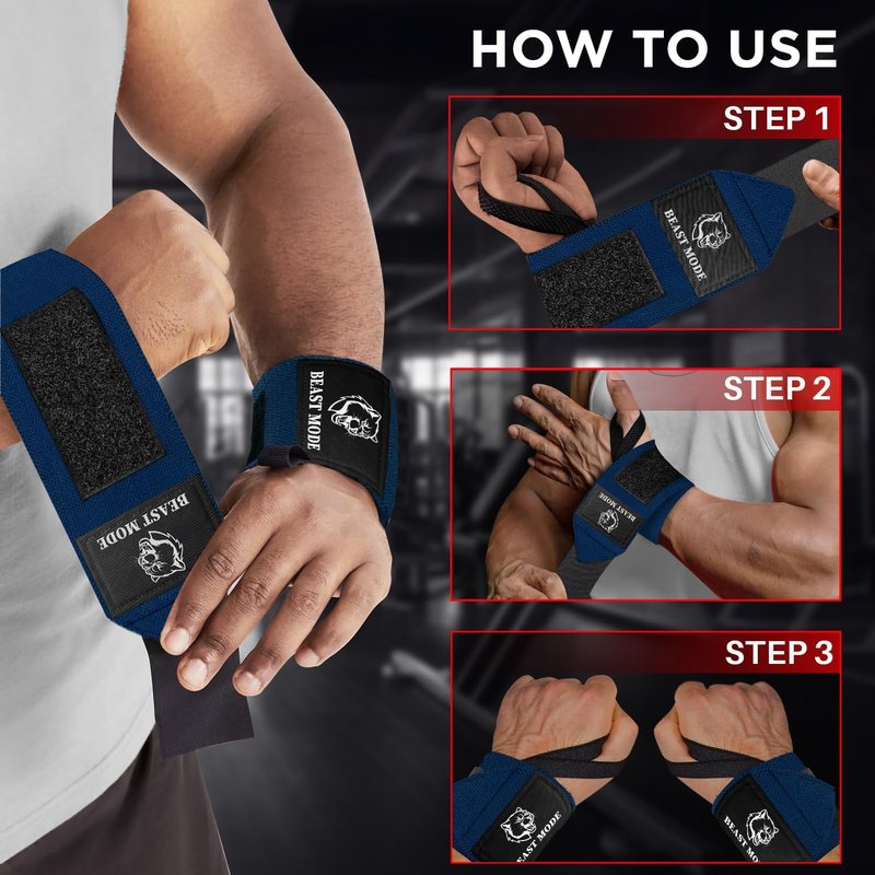 TECEUM Weightlifting Wrist Wraps - Heavy Duty 18" & 12" Thumb Loop Braces for Powerlifting & Strength Training