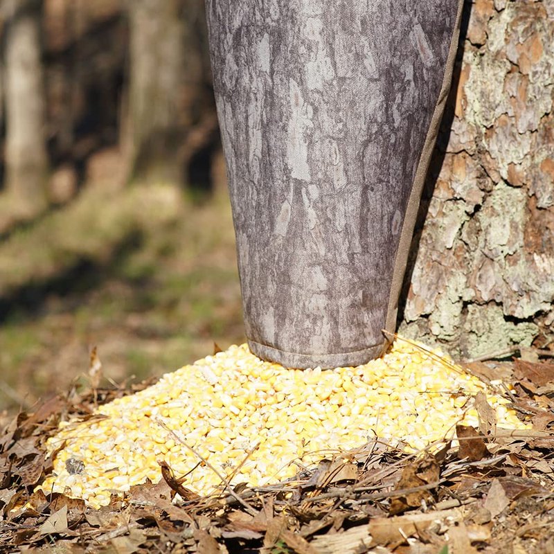 Moultrie 100 Lb Bag Feeder – Gravity-Fed Tree Hugger, No Batteries, Pine Bark Camo, Water-Resistant Fabric