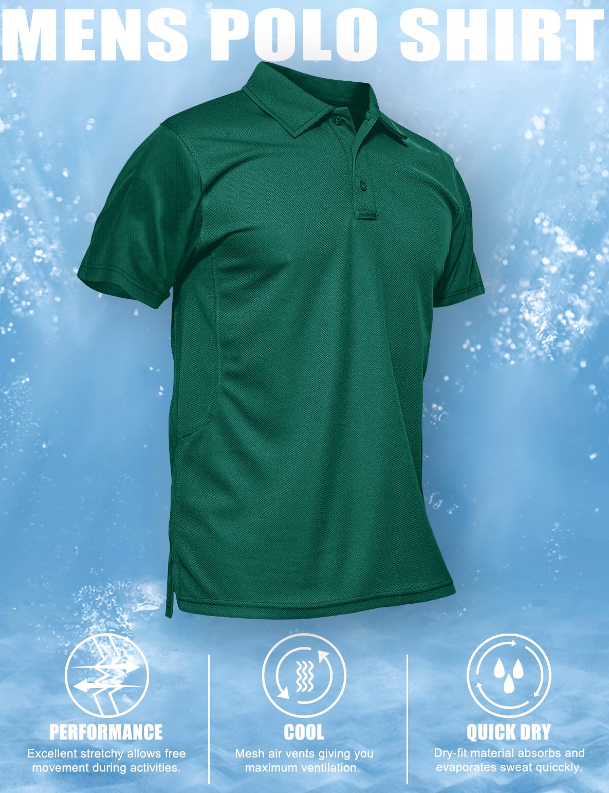 MAGCOMSEN Short Sleeve Polo Shirts for Men T Shirts for Men Golf Polos for Men Fall Shirts Mens Fishing Shirts Work Shirts Casual Quick Dry Golf Polo Shirts for Men