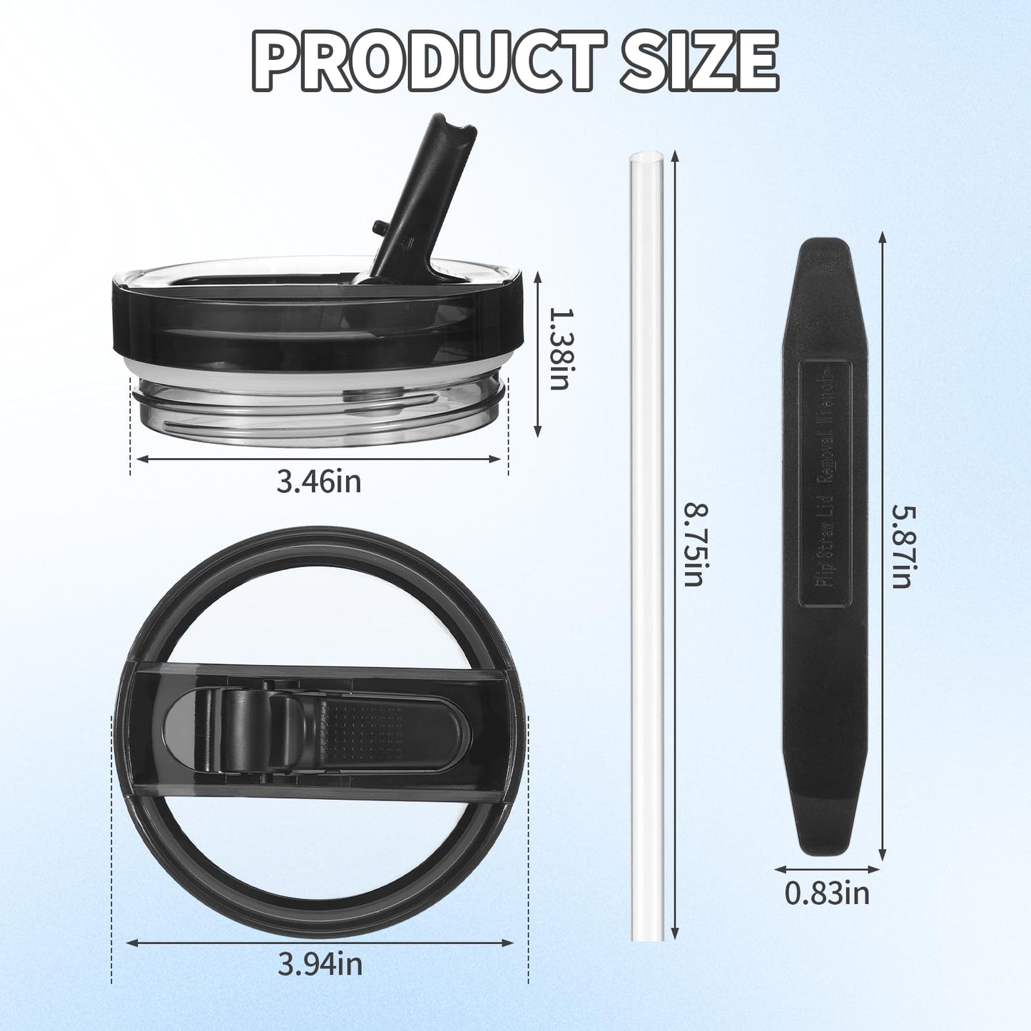 2 Pack 40 oz Flip Straw Leak Proof Lid for Stanley Quencher H2.0 Tumbler, No Spill Lids Replacement for Stanley Protour Detachable Travel Tumbler Cover with Straws Spill Proof Flip Straw Lid Cup Tops