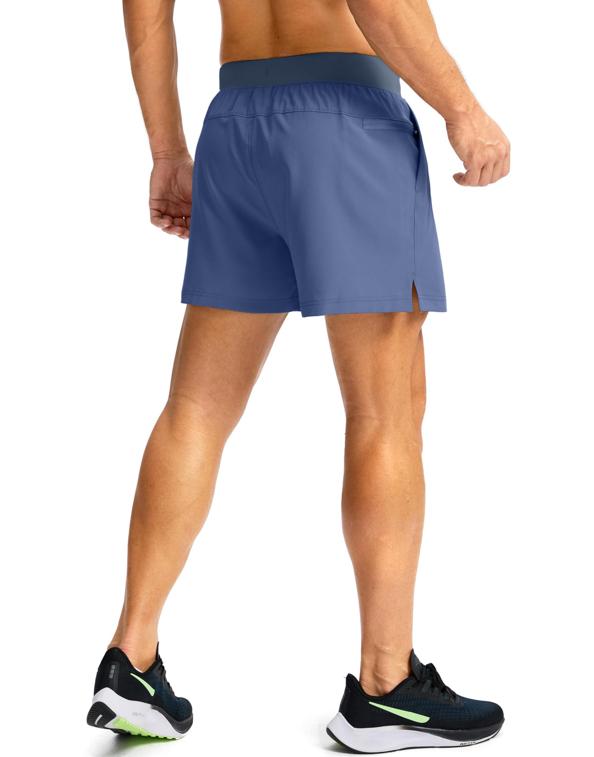 Soothfeel Men's Running Shorts with Zipper Pockets 5 Inch Lightweight Quick Dry Basketball Gym Workout Athletic Shorts for Men (Blue, XL)