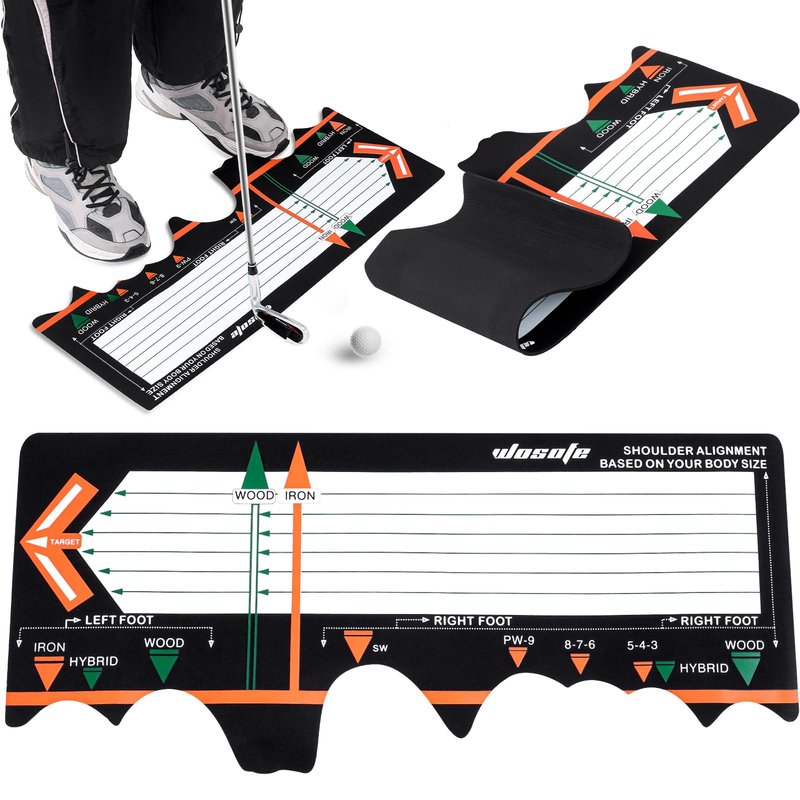 WinnerWhy Golf Training Mat Practice Swing Mat Practice Equipment for Beginner Posture Assistance Entry Level Golf Stance Corrector Indoor Outdoor