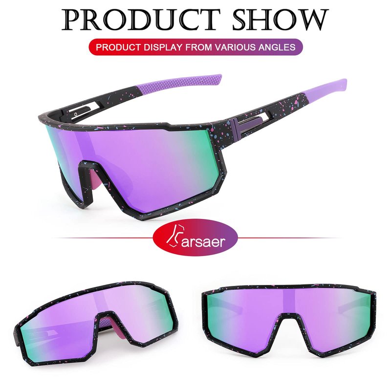 Karsaer Vision Polarized Cycling Riding Glasses Sports Sunglasses Men Women for Moutain Baseball MTB Bicycle