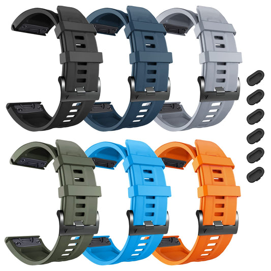 26mm Quick Fit Silicone Replacement Straps Compatible with Garmin Fenix 5X 7X Pro Bands Tactix 7 Pro Enduro 2 Fenix 7X Fenix 6X Pro Fenix 5X Plus Descent Mk2i Tactix Delta