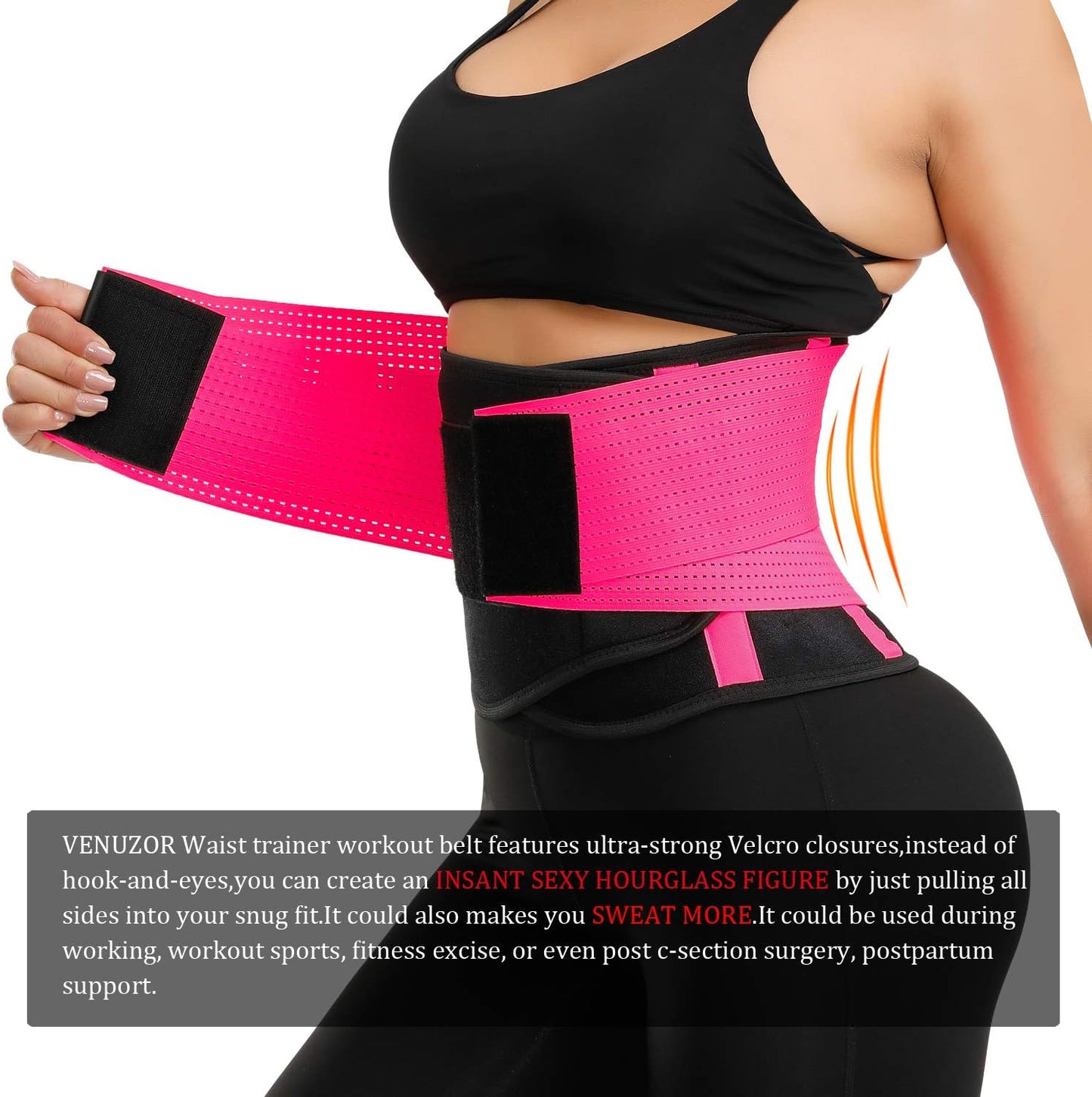 VENUZOR Waist Trainer Belt for Women - Slimming Waist Cincher & Body Shaper | Adjustable Size for Comfort