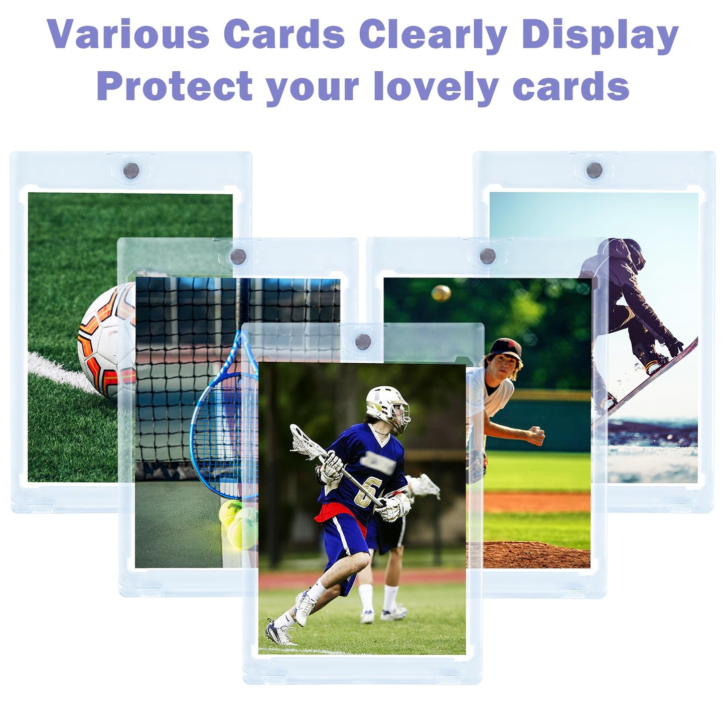 TORONTOKYO 100ct Magnetic Card Holders for Trading Cards, 35PT One Touch Card Holder, Card Protector Hard Plastic for Baseball Football Sports and Game Cards