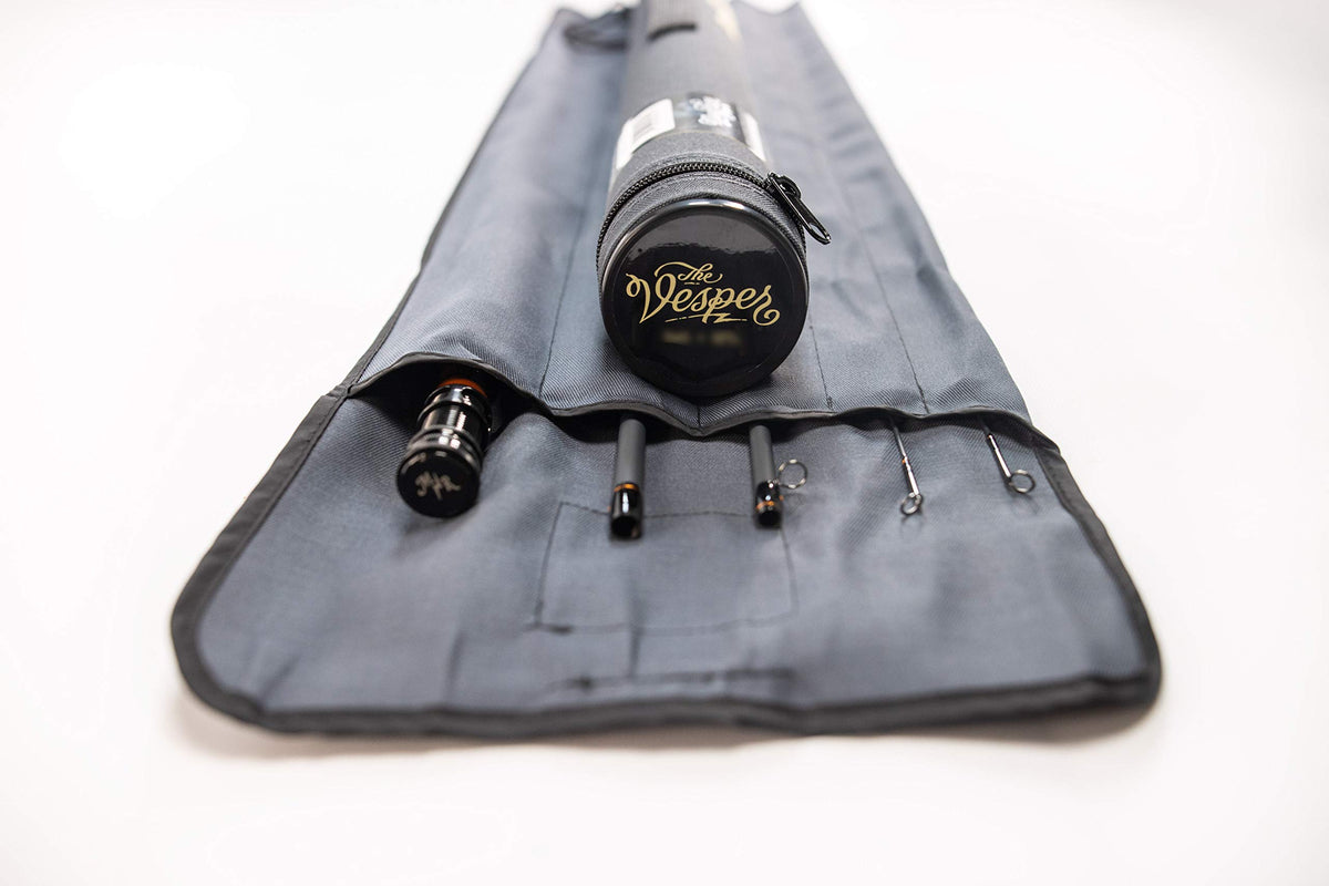 Moonshine Rod Company Fly Fishing Rod with Carrying Case and Extra Rod Tip Section Fast Action, The Vesper, 5wt 9'