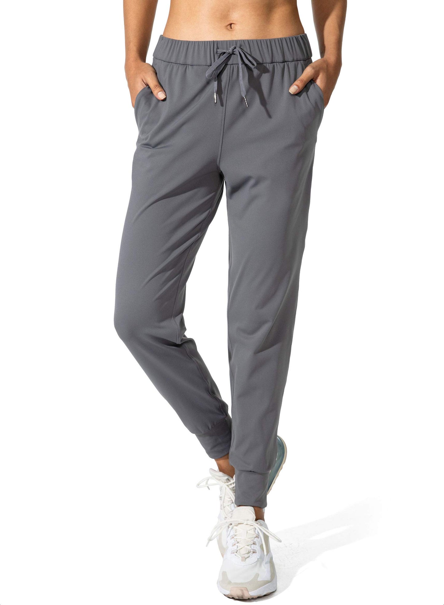 SANTINY Women's Joggers Pants Pockets Drawstring Running Sweatpants for Women Lounge Workout Jogging(Dark Grey_XXL)