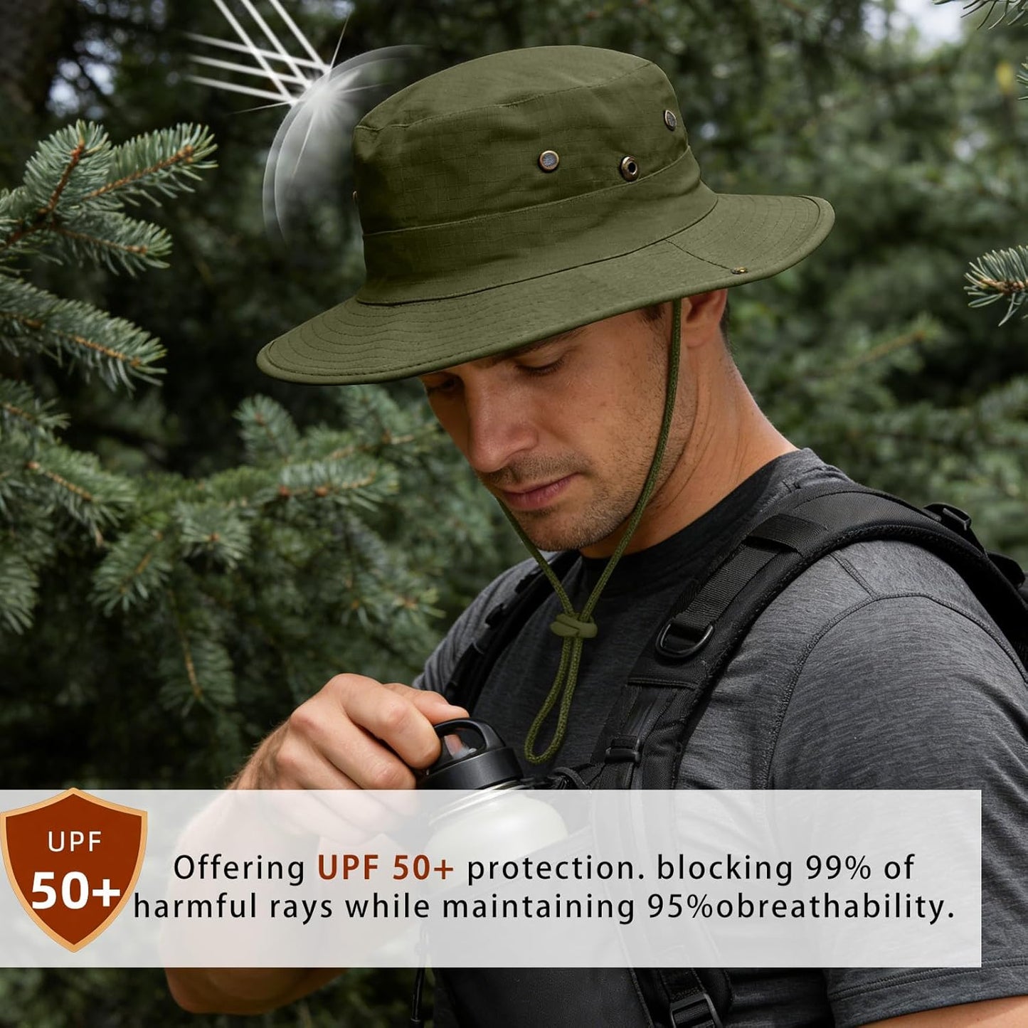 Sun Hats | UPF 50+ Boonie Hat for Men & Women - Foldable Fishing, Hiking, Safari & Beach Use