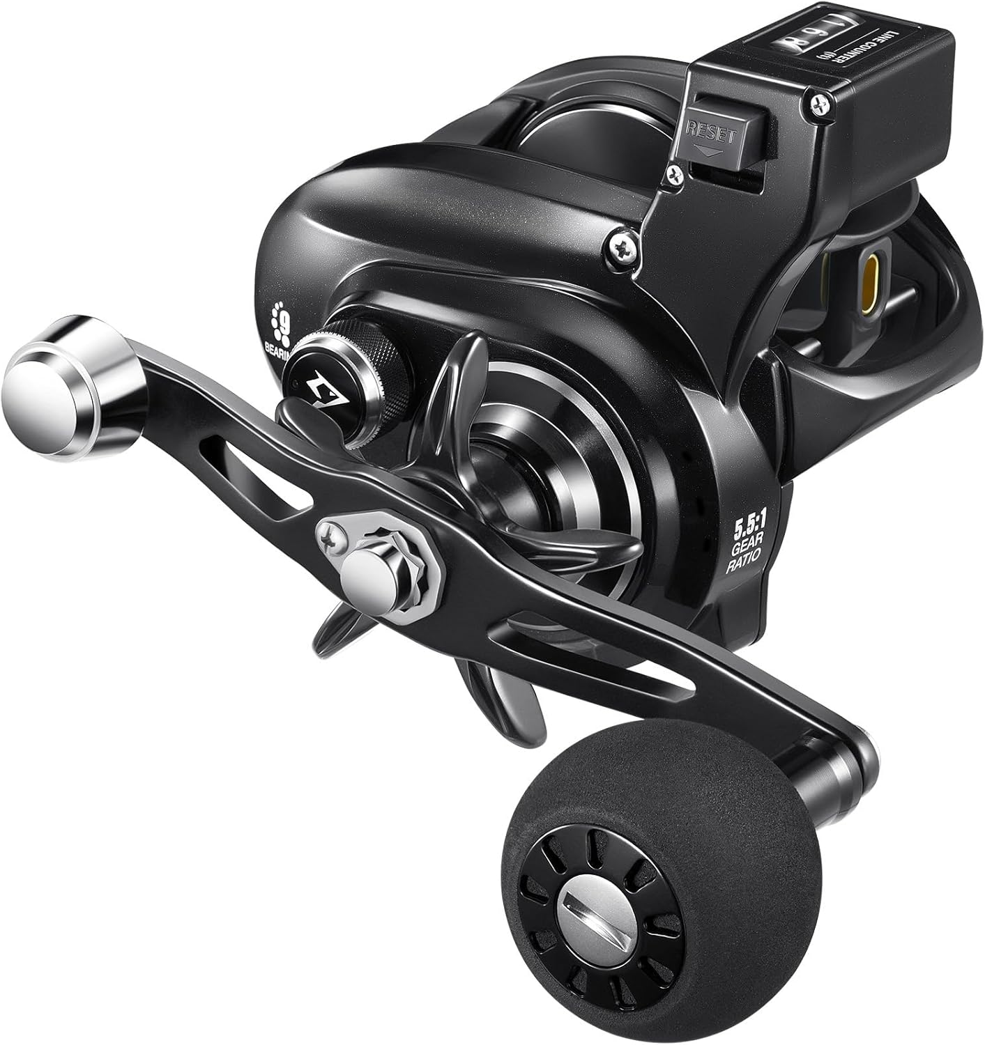 Piscifun Baitcaster Reel with Line Counter - Aluminum Alloy Frame, 38Lbs Max Drag, 8+1 Bearings, 5.5:1 Gear Ratio