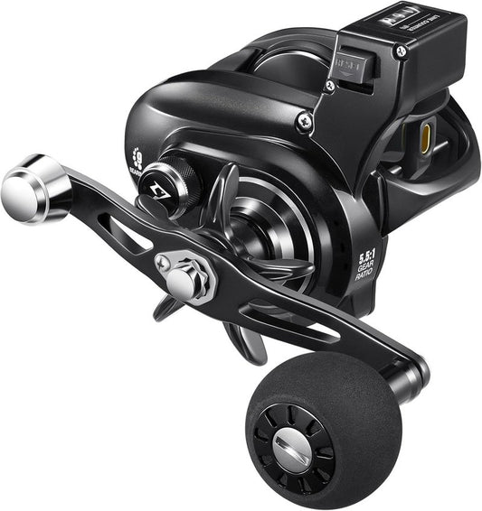 Piscifun Baitcaster Reel with Line Counter - Aluminum Alloy Frame, 38Lbs Max Drag, 8+1 Bearings, 5.5:1 Gear Ratio