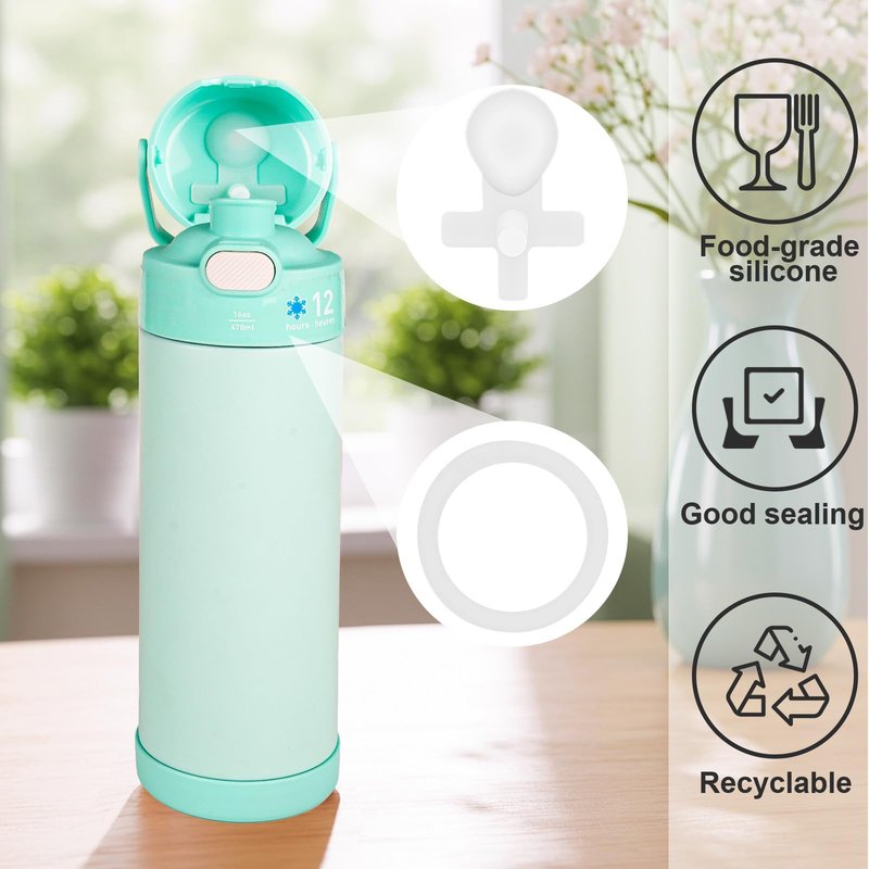 gocola Replacement Leak Stopper Compatible with Thermos Funtainer 16 Oz Stainless Steel Vacuum Insulated Bottle (6+6)