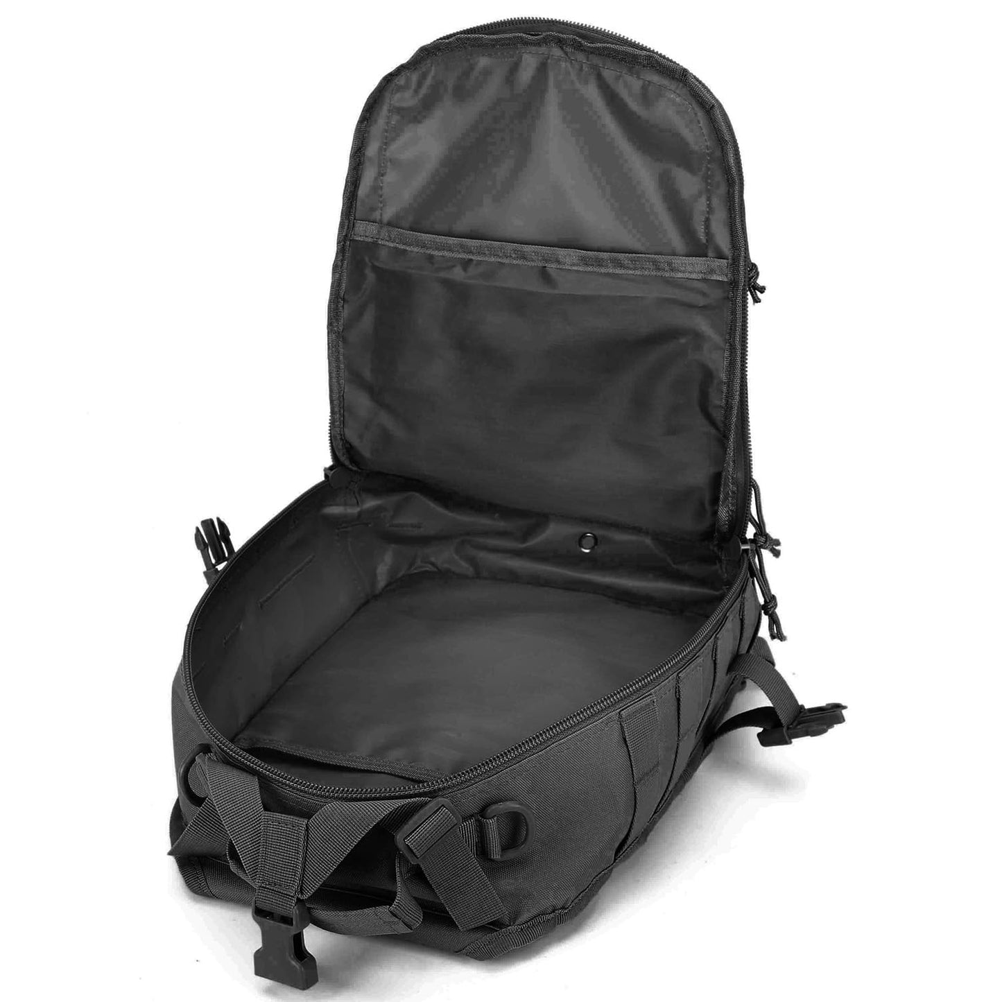 VTACOUTV Tactical Sling Bag Backpack, Military Rover Shoulder Pack, EDC Molle Assault Range Bag for Men Ambidextrous(Black)