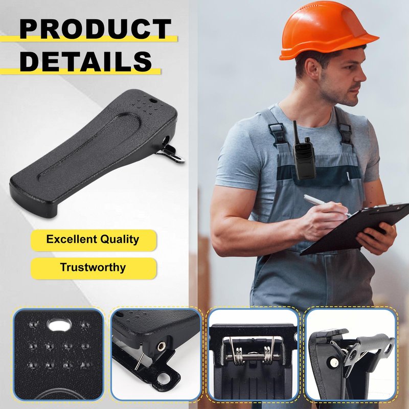 Kingdder 50 Pcs Walkie Talkies Radio Belt Clips with 100 Pcs Compatible Screws for Walkie Talkies Two Way Radio Compatible with Bf-888s Bf-666s Bf-777s Retevis H-777